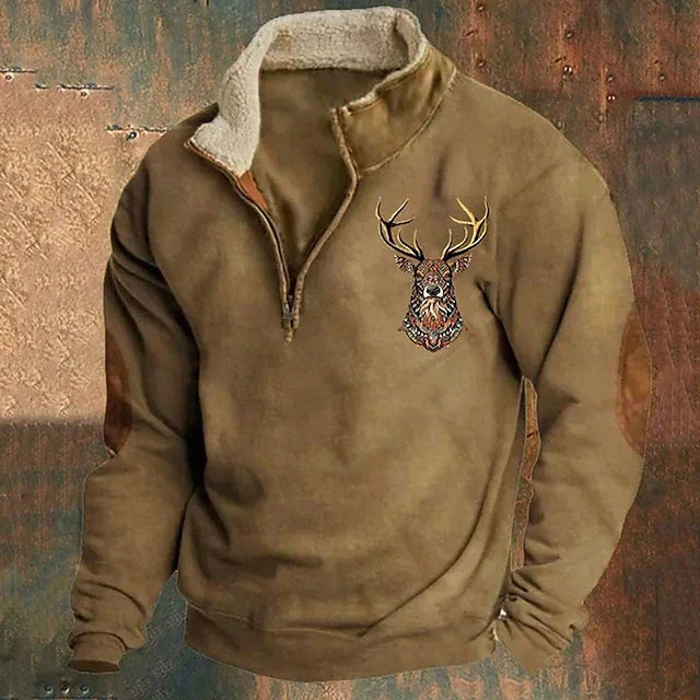 Christos Deer Motif Sweater