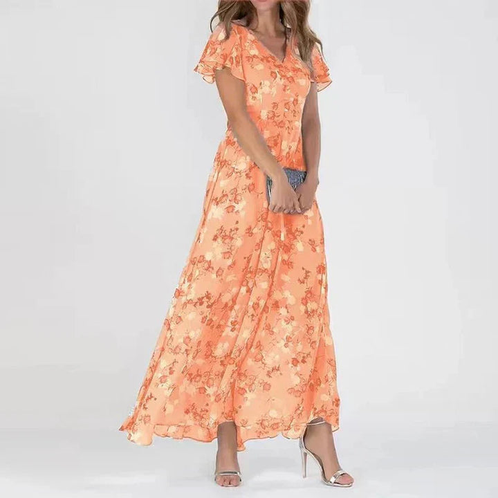 Jasmine™ – Floral V-Neck Maxi Dress