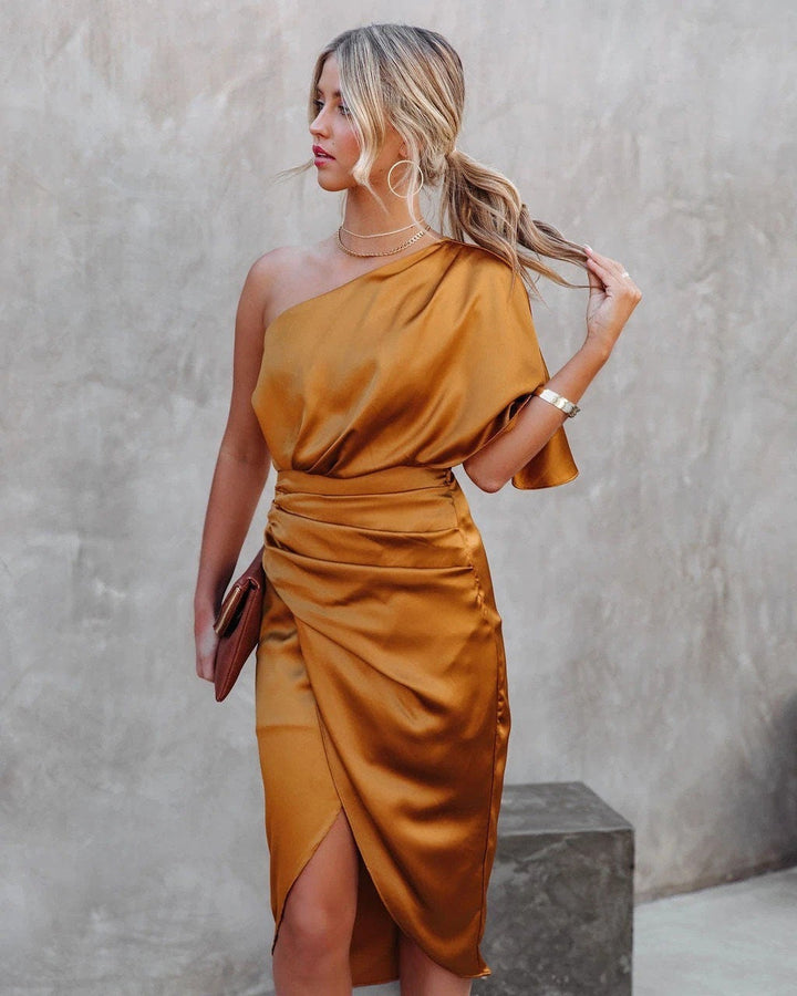 Emma™ – One-Shoulder Midi Dress