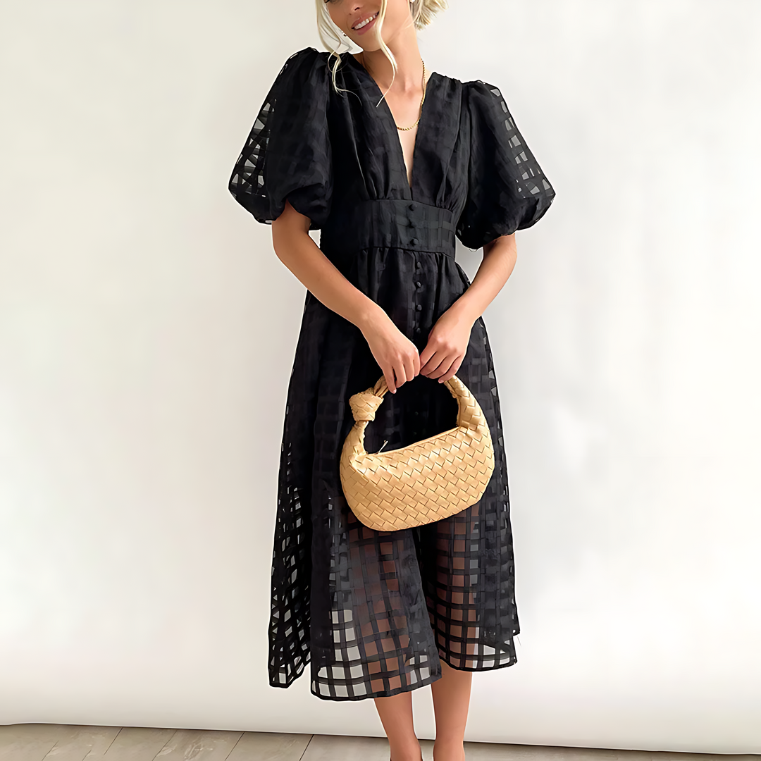 Julia™ – Puff Sleeve Midi Dress