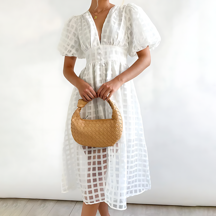 Julia™ – Puff Sleeve Midi Dress