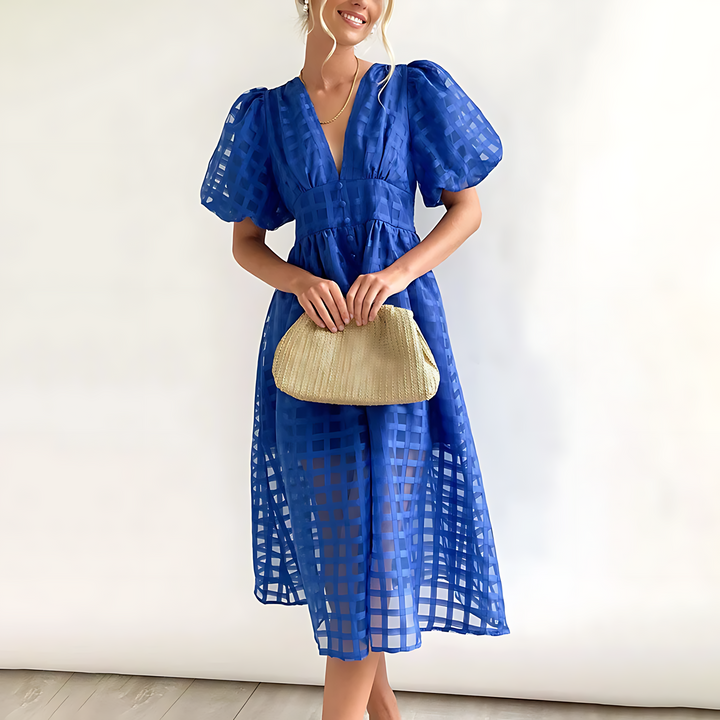 Julia™ – Puff Sleeve Midi Dress