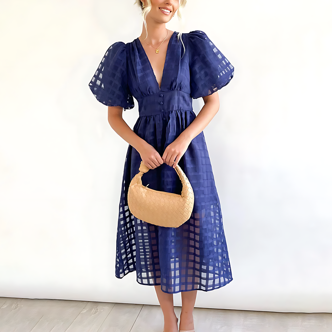 Julia™ – Puff Sleeve Midi Dress