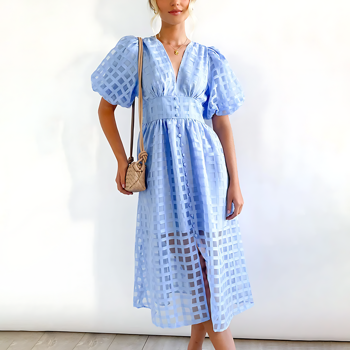 Julia™ – Puff Sleeve Midi Dress