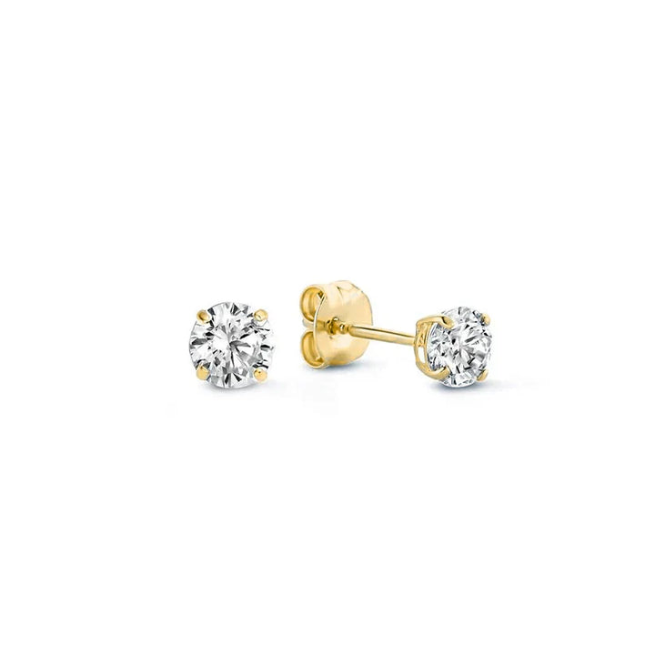 Larmes™ | Pendientes de Stud de Piedra Dorada