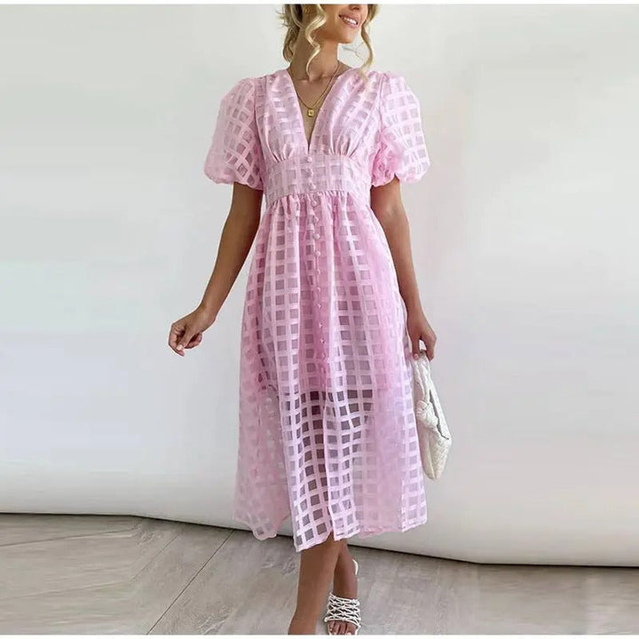 Julia™ – Puff Sleeve Midi Dress
