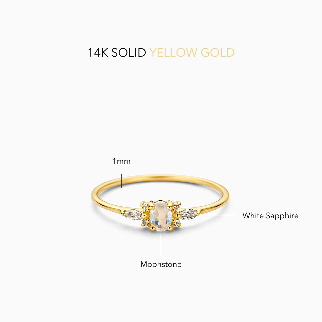 Muse™ | Anillo de Piedra Lunar Dorada