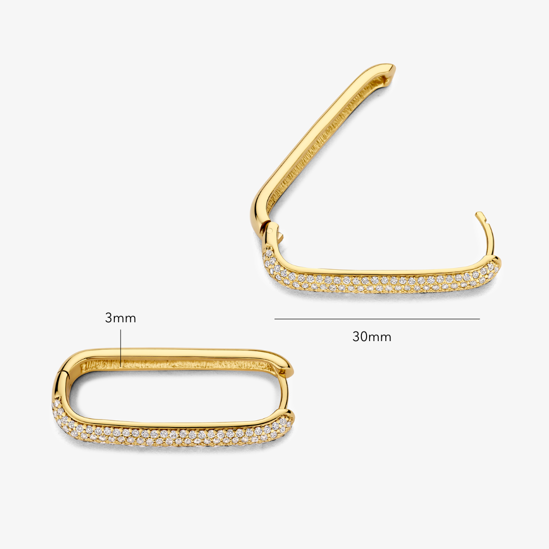 Icona™ | Pendientes de aro grandes con pavé en oro