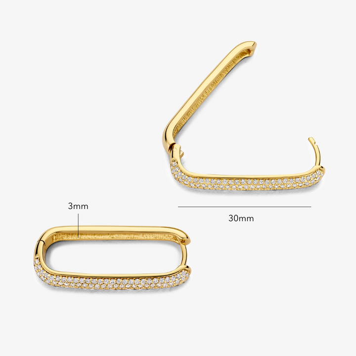 Icona™ | Pendientes de aro grandes con pavé en oro