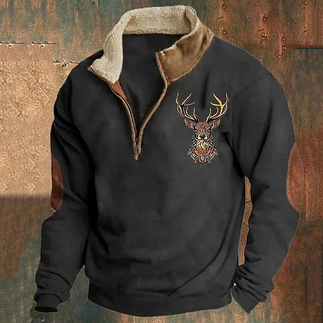 Christos Deer Motif Sweater