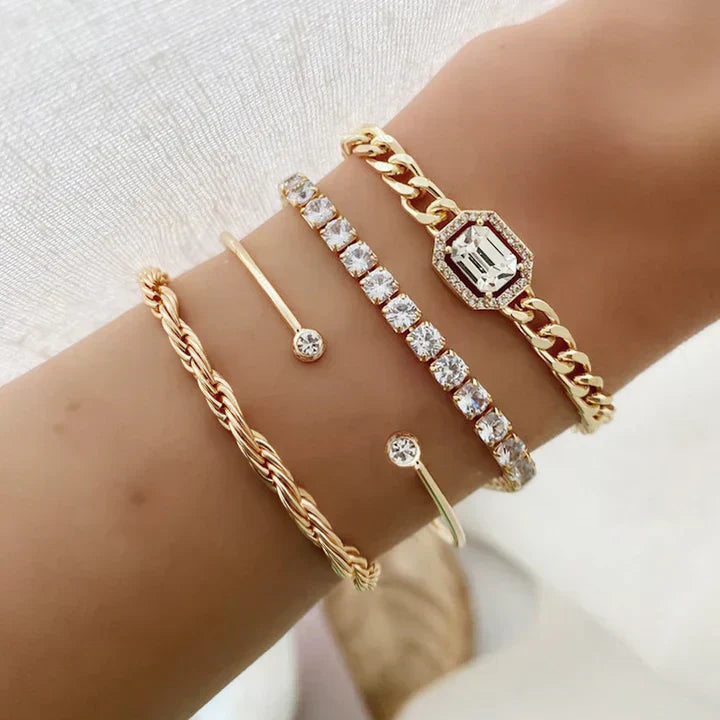 Domitia™ | Conjunto de Pulseras Calvina en Oro