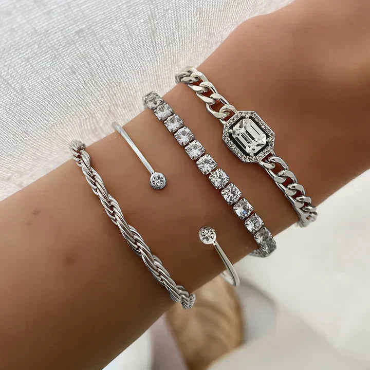 Domitia™ | Conjunto de Pulseras Calvina en Oro