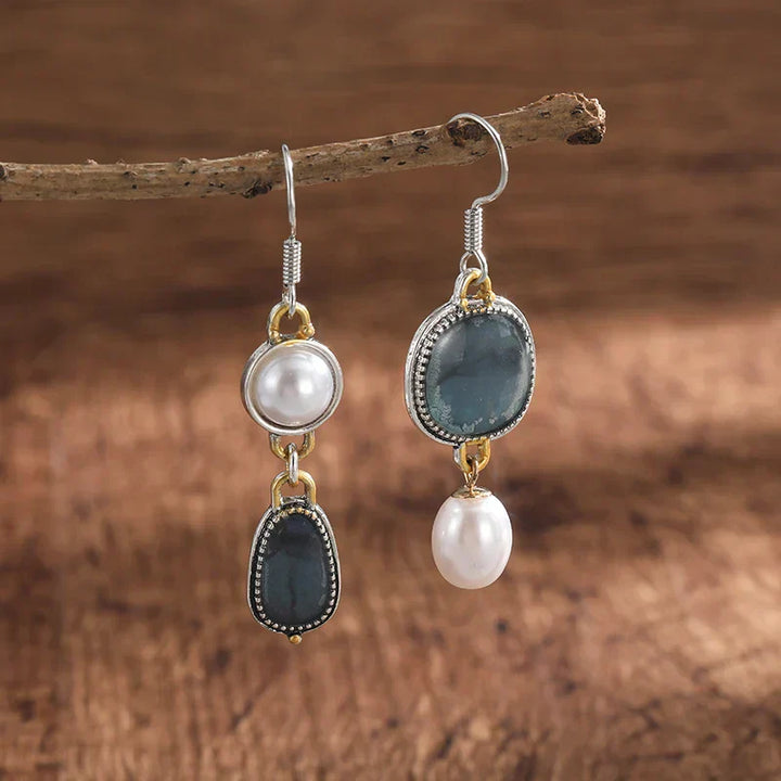 StoneLuxe™ | Pendientes de Piedra Azul Vintage